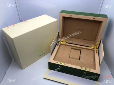 Replacement Rolex Replica Box Green Wood Watch Case 1 Slot